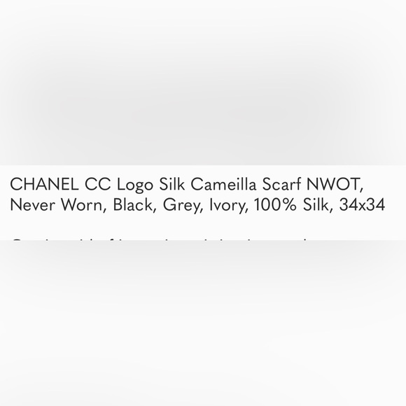 LAST CHANCE TO BUY…CHANEL CC Logo Silk Cameilla Scarf Ivory - Picture 6 of 6
